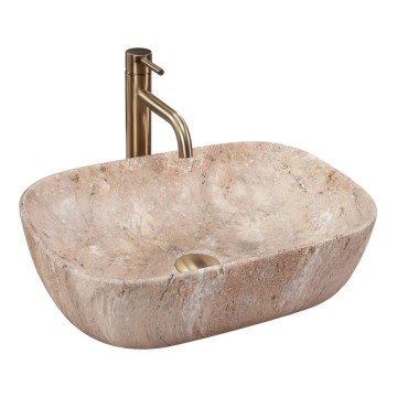 REA-U3323 - Επιτραπέζιος νιπτήρας BELINDA 33,5x46,5 cm κεραμικός/απομίμηση πέτρας