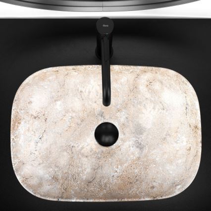 REA-U3323 - Επιτραπέζιος νιπτήρας BELINDA 33,5x46,5 cm κεραμικός/απομίμηση πέτρας