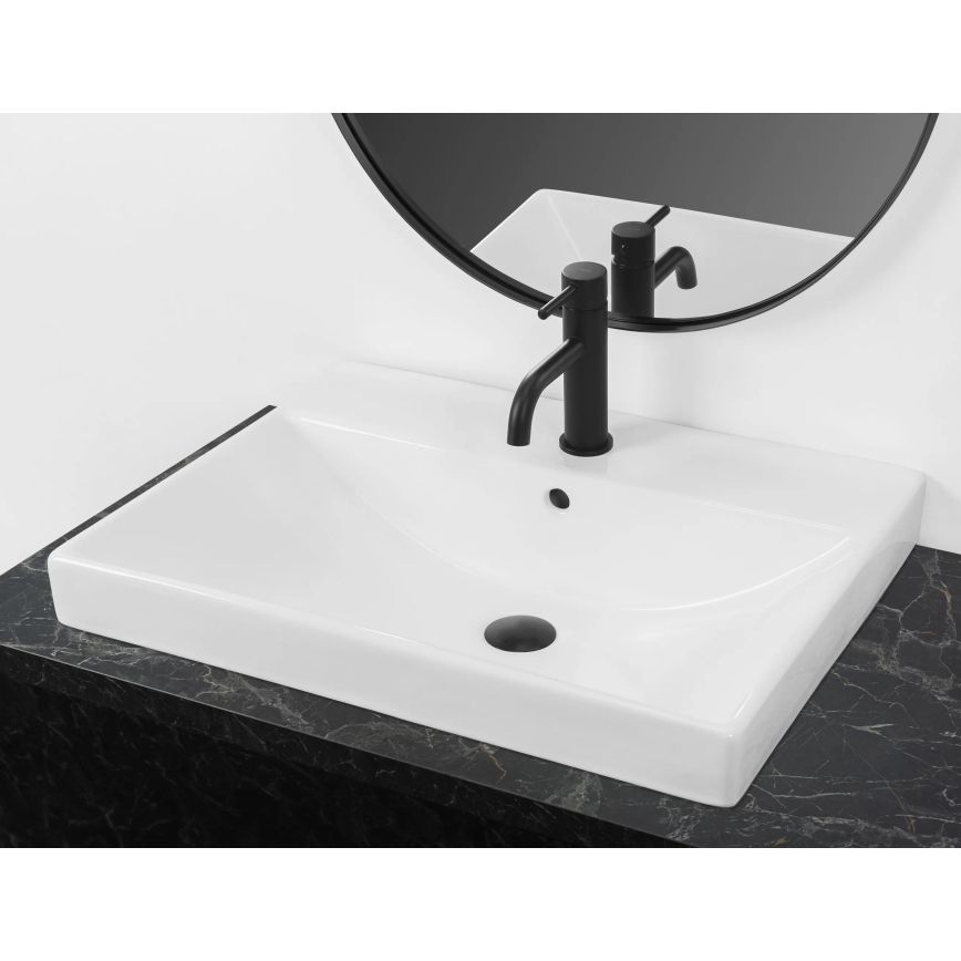 REA-U3326 - Εντοιχιζόμενος νιπτήρας MANDY 46x60 cm κεραμικός/γυαλιστερό λευκό