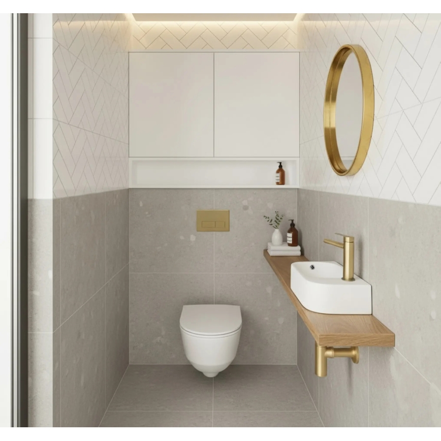 REA-U3610 - Νιπτήρας επιτραπέζιος/επιτοίχιος ODETTA 25x51 cm κεραμικό/γυαλιστερό λευκό