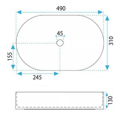 REA-U3612 - Επιτραπέζιος νιπτήρας VANDA 31x49 εκ. κεραμικός/πράσινος