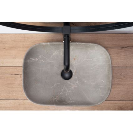 REA-U3802 - Νιπτήρας για πάγκο LIVIA 33,5x46,5 cm κεραμικός/γκρι/μαρμάρινο ντεκόρ