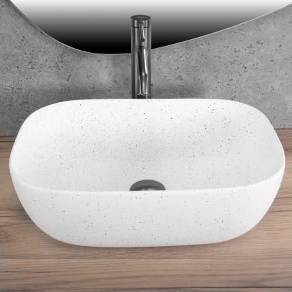 REA-U4001 - Επιτραπέζιος νιπτήρας BELINDA 33,5x46,5 εκ. κεραμικός/ματ λευκός