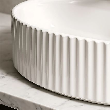 REA-U4002 - Νιπτήρας για πάγκο MARCELA 37x60 cm, κεραμικός, σε γυαλιστερό λευκό