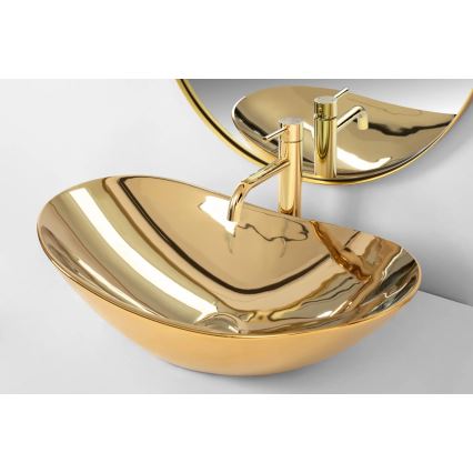 REA-U4545 - Επιτραπέζιος νιπτήρας ROYAL 36x60,5 cm κεραμικός/χρυσός