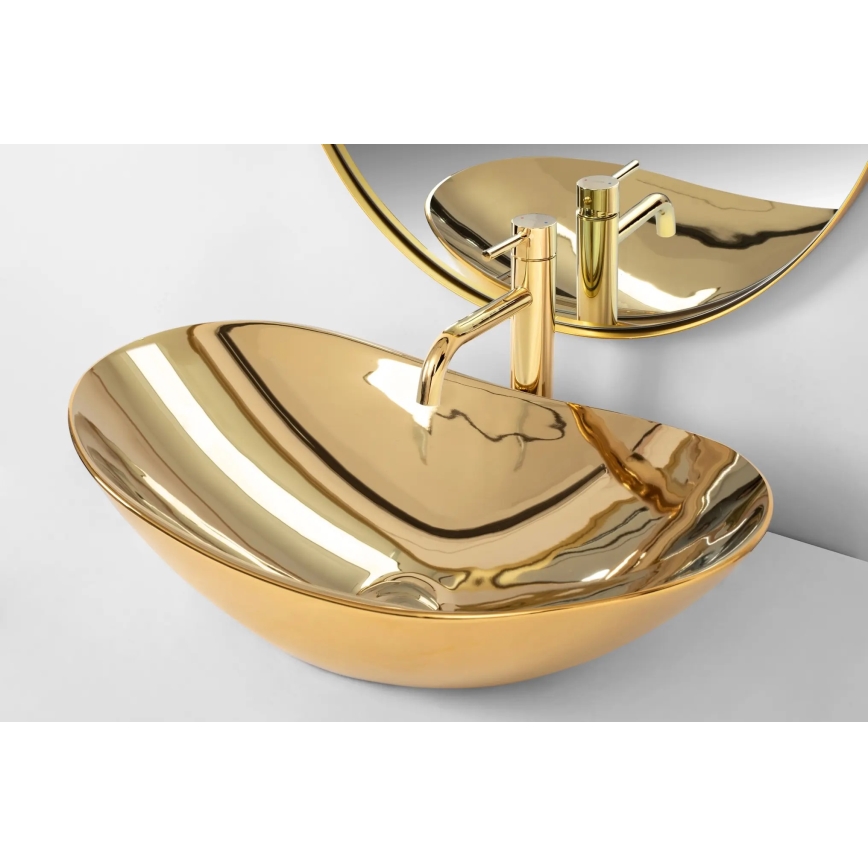 REA-U4545 - Επιτραπέζιος νιπτήρας ROYAL 36x60,5 cm κεραμικός/χρυσός