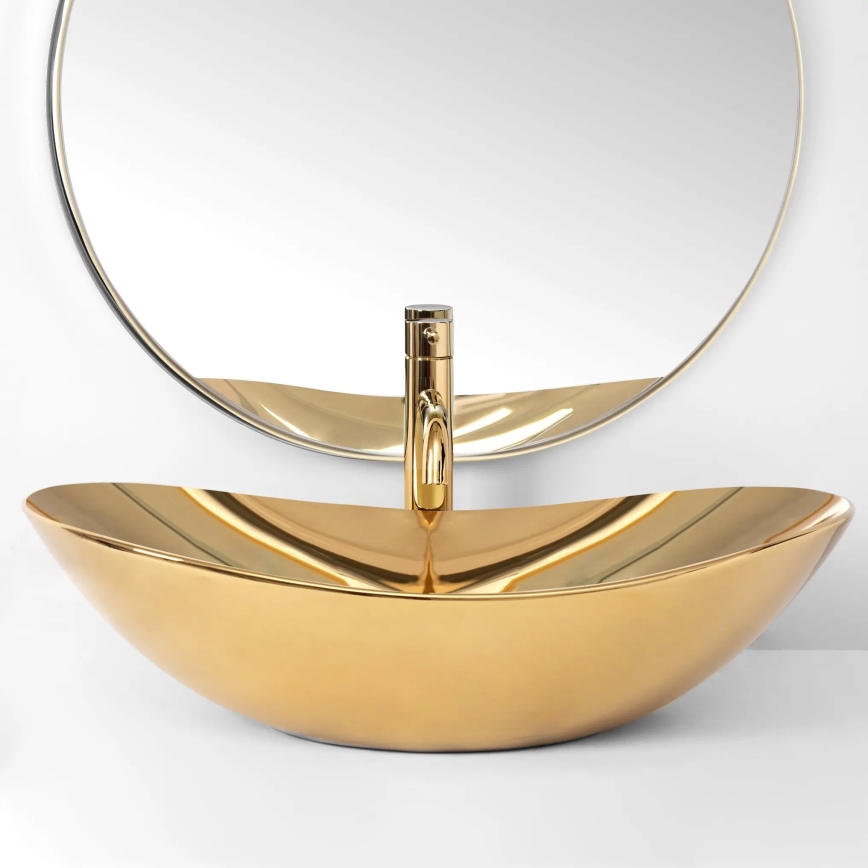 REA-U4545 - Επιτραπέζιος νιπτήρας ROYAL 36x60,5 cm κεραμικός/χρυσός
