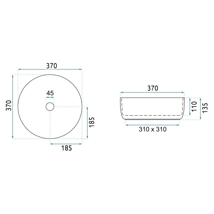 REA-U4566 - Επιτραπέζιος νιπτήρας SAMI Ø 37 εκ. κεραμικός / ματ πορτοκαλί