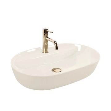 REA-U4589 - Επιτραπέζιος νιπτήρας AURA 41 x 61 εκ., κεραμικός, γυαλιστερό φινίρισμα σε κρεμ απόχρωση
