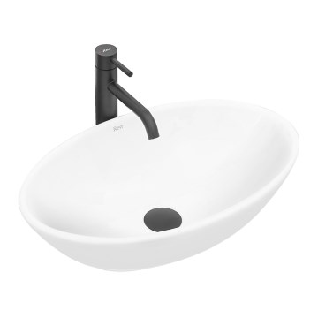 REA-U4603 - Επιτραπέζιος νιπτήρας PAMELA 33x53 εκ., κεραμικός, γυαλιστερό λευκό