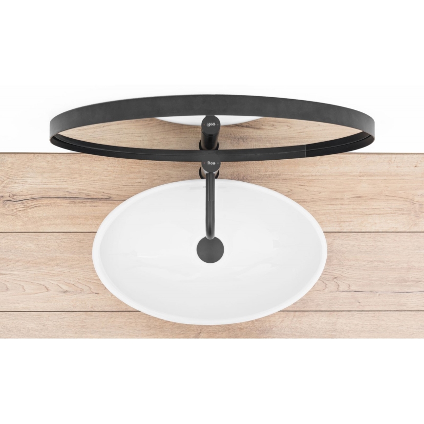 REA-U4603 - Επιτραπέζιος νιπτήρας PAMELA 33x53 εκ., κεραμικός, γυαλιστερό λευκό