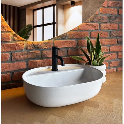 REA-U4620 - Επιτραπέζιος νιπτήρας AURA 38,5x50,5 cm κεραμικός/γυαλιστερό λευκό