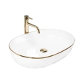 REA-U6211 - Νιπτήρας για τοποθέτηση πάνω σε πάγκο CLEO 41x60,5 cm κεραμικός/λευκός/χρυσός