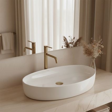 REA-U6371 - Επιτραπέζιος νιπτήρας JOANA 40,5x65,5 cm κεραμικός/γυαλιστερό λευκό