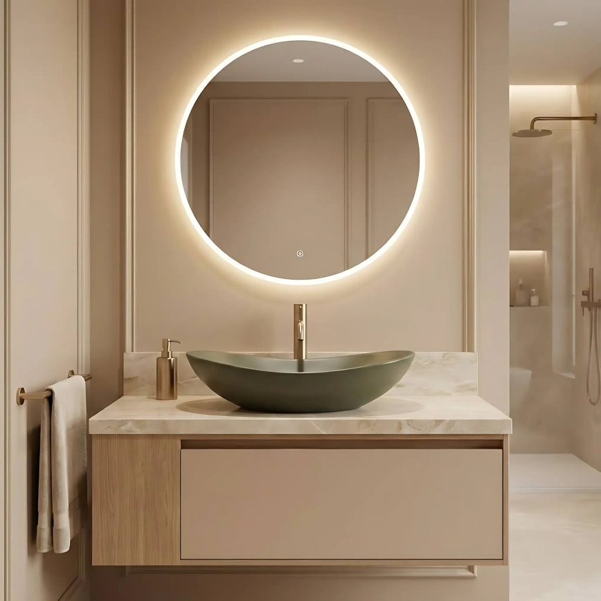 REA-U6372 - Νιπτήρας επιτραπέζιος ROYAL 35,5x61,5 cm κεραμικός/ελιά