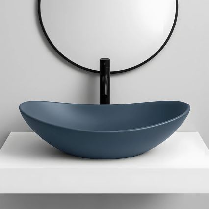 REA-U6373 - Επιτραπέζιος νιπτήρας ROYAL 35,5x61,5 cm κεραμικός/μπλε