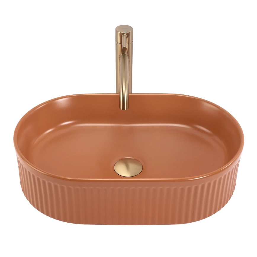 REA-U6377 - Επιτραπέζιος νιπτήρας VANDA 31x49 cm κεραμικός/πορτοκαλί