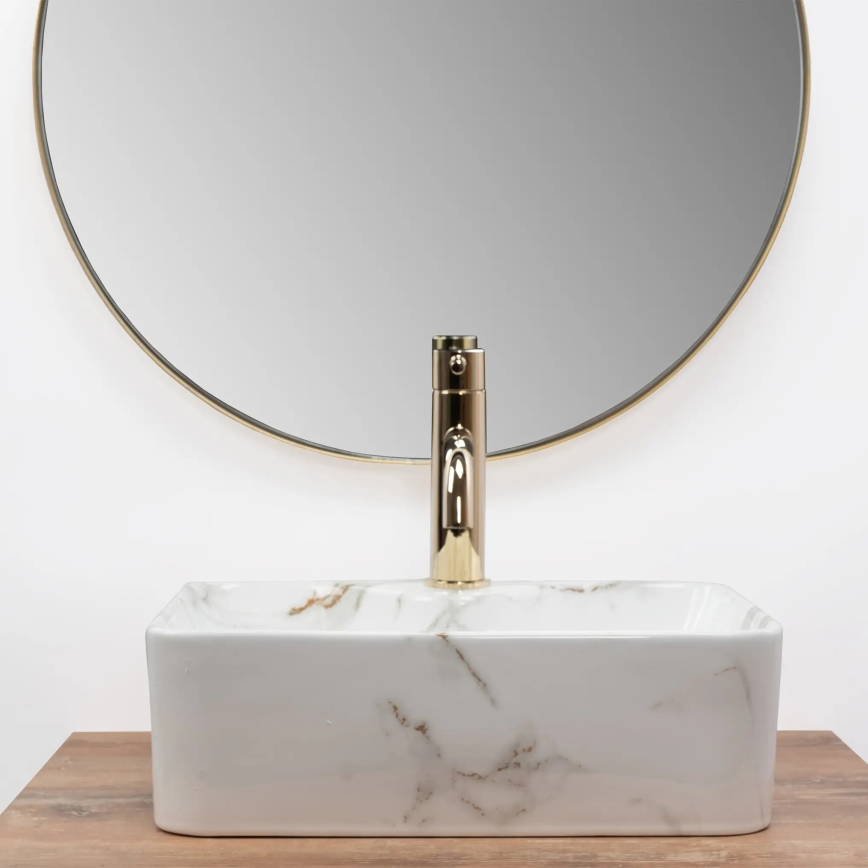 REA-U6504 - Επιτραπέζιος νιπτήρας KELLY MINI 31x41 cm κεραμικός/απομίμηση πέτρας