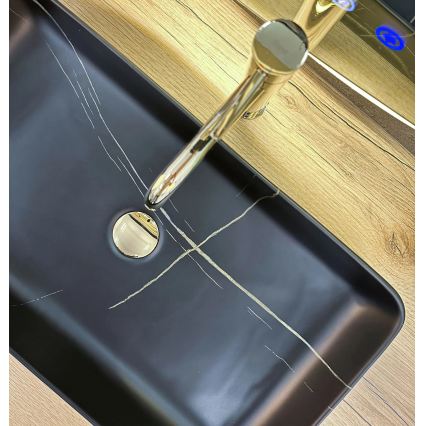 REA-U6510 - Επιτραπέζιος νιπτήρας DENIS 35x61,5 εκ. κεραμικός/ματ μαύρος
