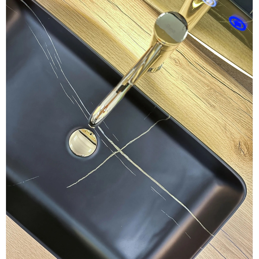 REA-U6510 - Επιτραπέζιος νιπτήρας DENIS 35x61,5 εκ. κεραμικός/ματ μαύρος