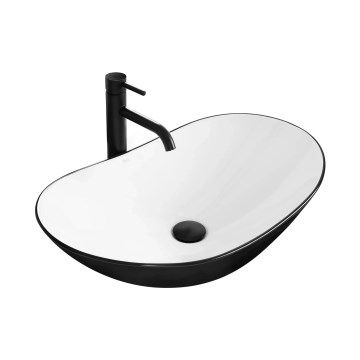 REA-U6600 - Νιπτήρας για πάγκο ROYAL 36x62,5 cm κεραμικός/λευκός/μαύρος