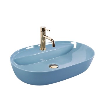 REA-U6618 - Επιτραπέζιος νιπτήρας AURA 41x61 cm, κεραμικός/γυαλιστερό μπλε