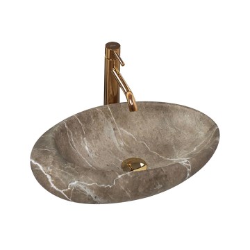 REA-U6650 - Νιπτήρας για πάγκο ROXY 31x49 cm κεραμικός/γκρι/με σχέδιο μαρμάρου