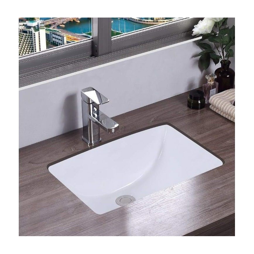 REA-U6653 - Νιπτήρας εντοιχισμού ADELA 33x46 cm, κεραμικός/γυαλιστερό λευκό