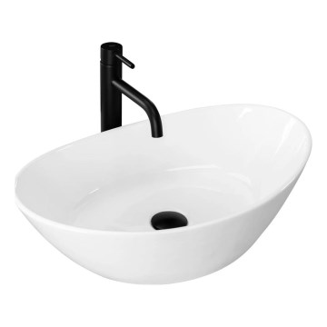 REA-U6801 - Επιτραπέζιος νιπτήρας KATE 33,5x55,5 cm κεραμικός/γυαλιστερό λευκό