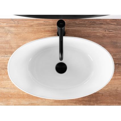 REA-U6801 - Επιτραπέζιος νιπτήρας KATE 33,5x55,5 cm κεραμικός/γυαλιστερό λευκό