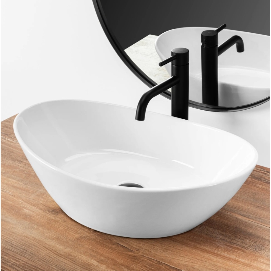 REA-U6801 - Επιτραπέζιος νιπτήρας KATE 33,5x55,5 cm κεραμικός/γυαλιστερό λευκό