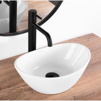 REA-U6803 - Επιτραπέζιος νιπτήρας KATE 24,5x36,5 cm κεραμικός/γυαλιστερό λευκό