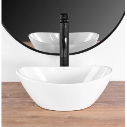 REA-U6803 - Επιτραπέζιος νιπτήρας KATE 24,5x36,5 cm κεραμικός/γυαλιστερό λευκό