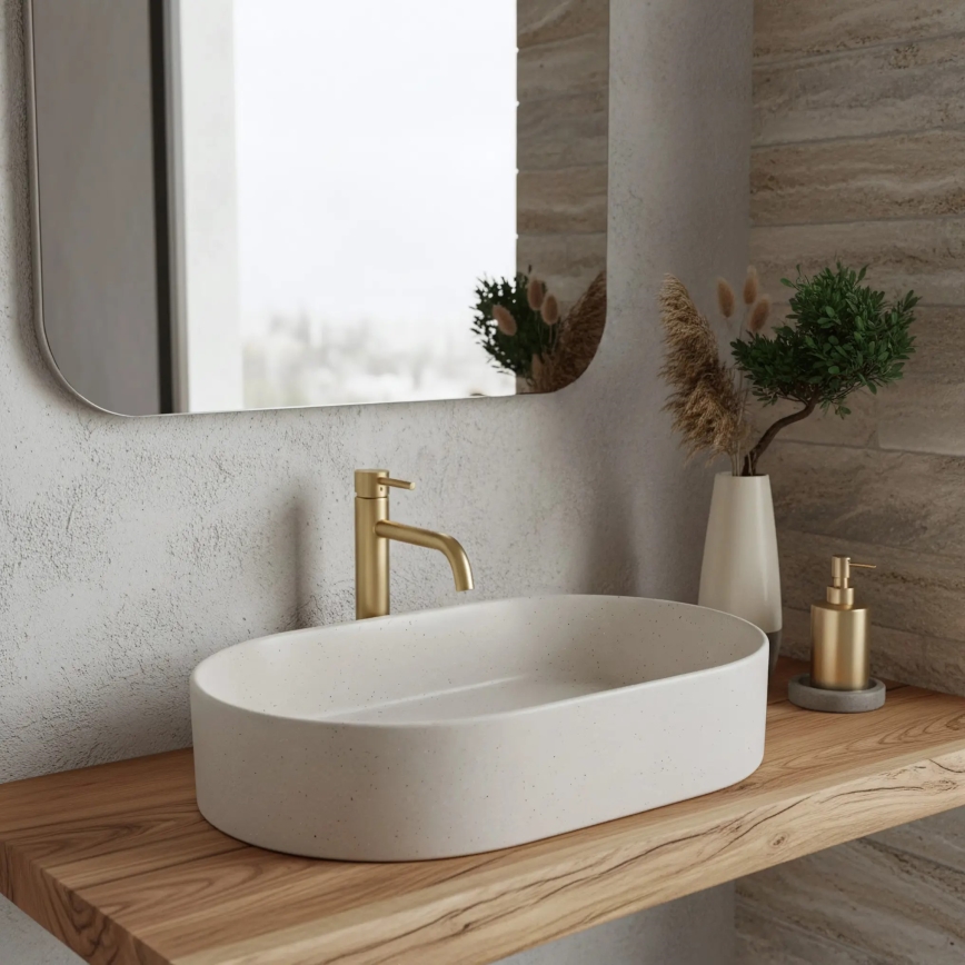 REA-U7341 - Επιτραπέζιος νιπτήρας NADIA 38,5x61 cm κεραμικός/εκρού