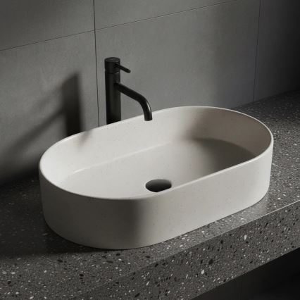 REA-U7341 - Επιτραπέζιος νιπτήρας NADIA 38,5x61 cm κεραμικός/εκρού