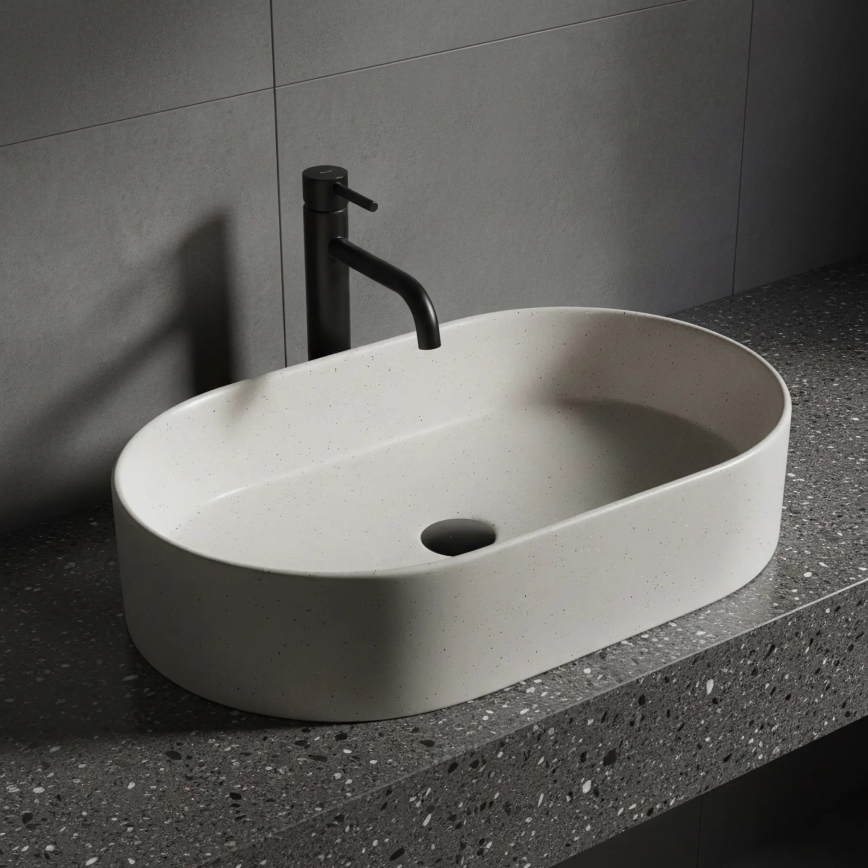 REA-U7341 - Επιτραπέζιος νιπτήρας NADIA 38,5x61 cm κεραμικός/εκρού