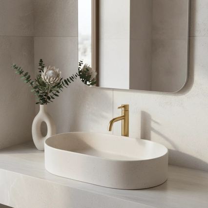 REA-U7341 - Επιτραπέζιος νιπτήρας NADIA 38,5x61 cm κεραμικός/εκρού