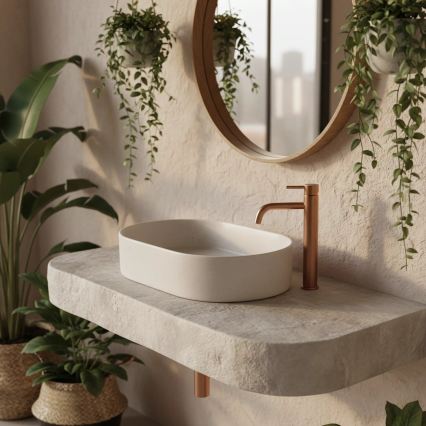 REA-U7341 - Επιτραπέζιος νιπτήρας NADIA 38,5x61 cm κεραμικός/εκρού