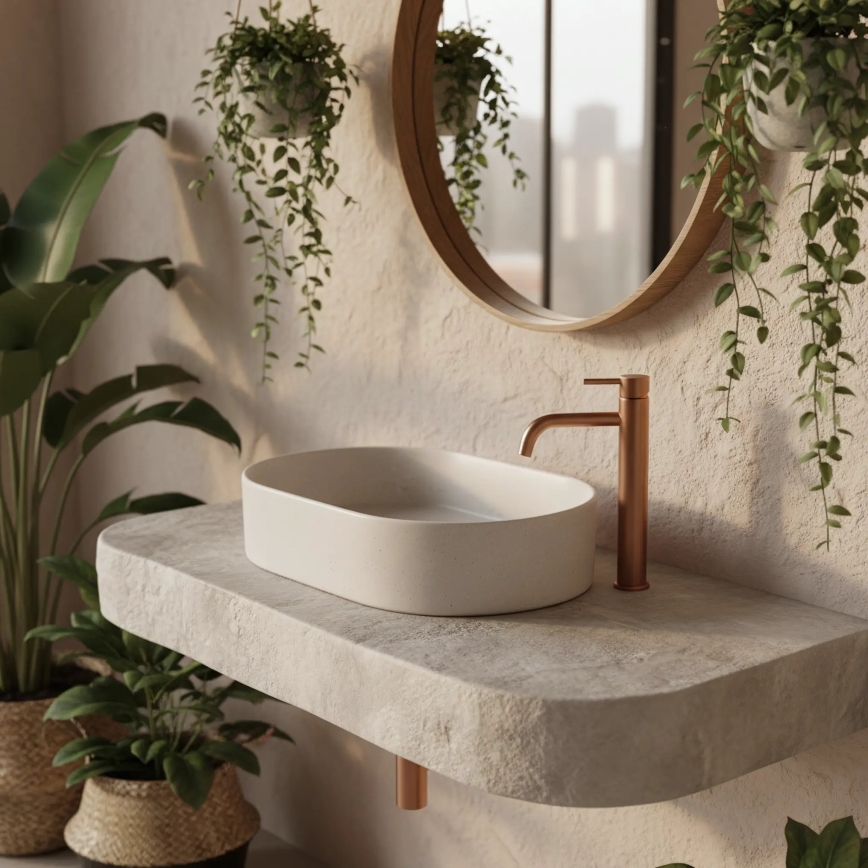 REA-U7341 - Επιτραπέζιος νιπτήρας NADIA 38,5x61 cm κεραμικός/εκρού