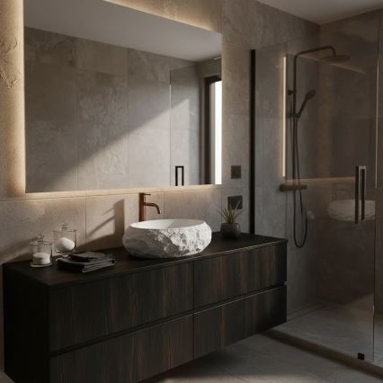 REA-U7350 - Επιτραπέζιος νιπτήρας MIKA 38x50 cm λευκός/απομίμηση πέτρας