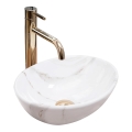 REA-U8014 - Επιτραπέζιος νιπτήρας SOFIA MINI 27x34 cm, κεραμικός με διακόσμηση μαρμάρου