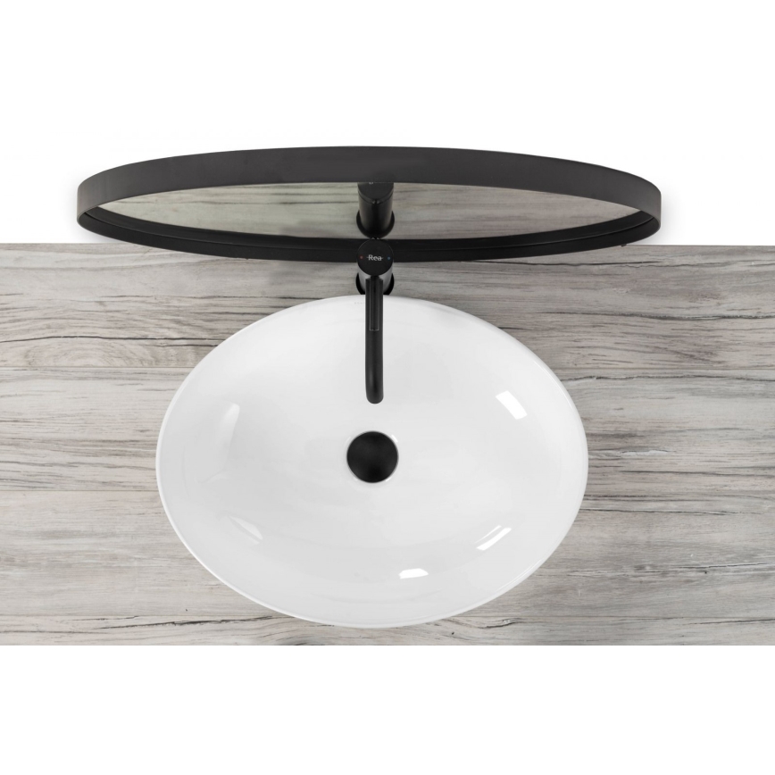 REA-U8198 - Επιτραπέζιος νιπτήρας CAROLA SLIM 39x51,5 cm κεραμικός/γυαλιστερό λευκό