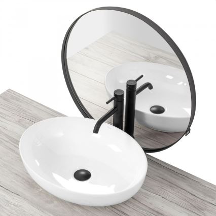 REA-U8198 - Επιτραπέζιος νιπτήρας CAROLA SLIM 39x51,5 cm κεραμικός/γυαλιστερό λευκό