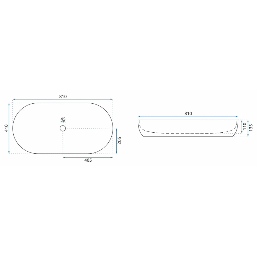 REA-U8404 - Νιπτήρας επίπλου CLEO 41x81 cm κεραμικός/λευκός/με μαρμάρινη διακόσμηση