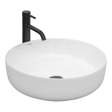 REA-U8493 - Επιτραπέζιος νιπτήρας ELMA Ø 45 cm, κεραμικός/γυαλιστερό λευκό