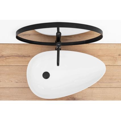 REA-U8537 - Νιπτήρας επιτραπέζιος GRETA 40x65,5 cm κεραμικός/γυαλιστερό λευκό