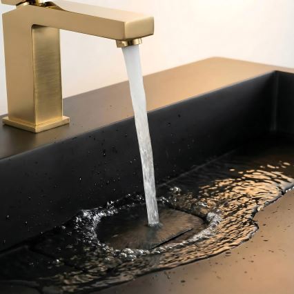 REA-U8802 - Επιτραπέζιος νιπτήρας GOYA 46x70 cm, σύνθετη πέτρα/ματ μαύρο