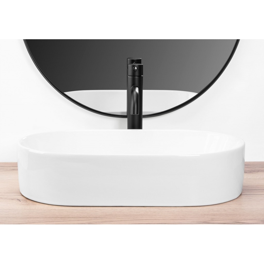 REA-U9108 - Επιτραπέζιος νιπτήρας LAYLA 30x53 cm, κεραμικός σε γυαλιστερό λευκό