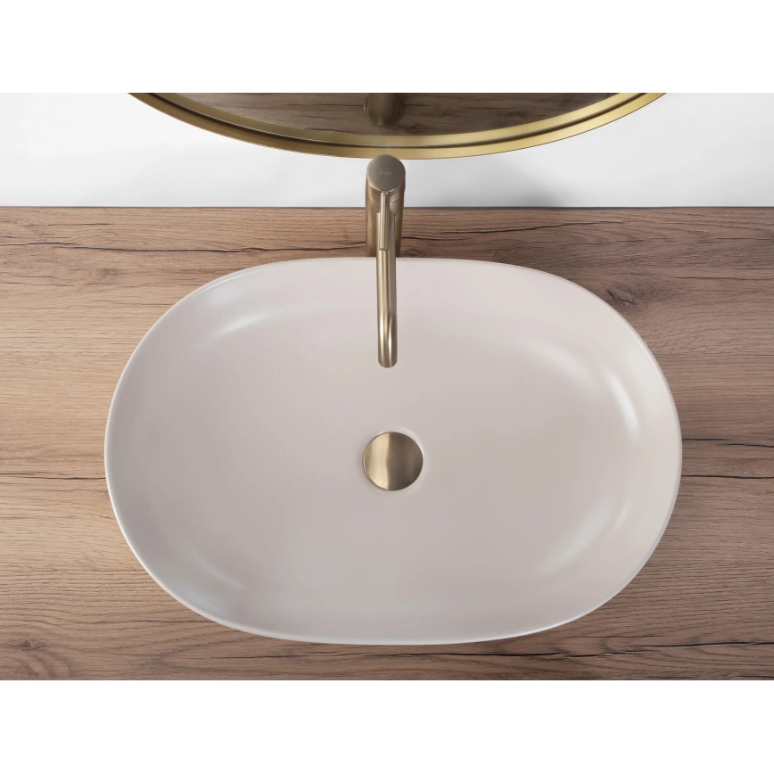 REA-U9655 - Επιτραπέζιος νιπτήρας CLEO 41x60,5 cm κεραμικός/μπεζ