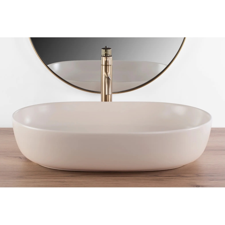 REA-U9655 - Επιτραπέζιος νιπτήρας CLEO 41x60,5 cm κεραμικός/μπεζ